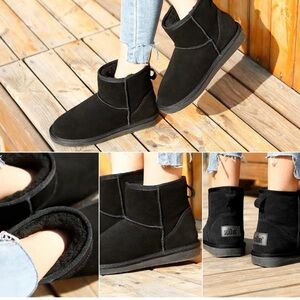 ZGR Classic Winter black suede snow ankle boots 7